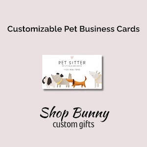 Charmante Visitenkarten für Tiersitter, personalisierte Haustierservices, süße Tierdesigns, Benutzerdefinierte Visitenkarten, Haustierpflege Branding
