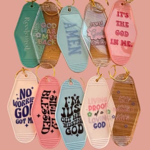 Christian Motel Keychains - Bible Art - Religious Gifts - Trendy - God Influenced Design
