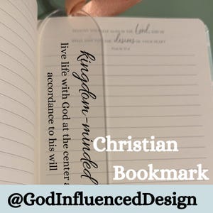 Kingdom Minded Acrylic Bookmark with Ribbon Tassel - God Influenced Design