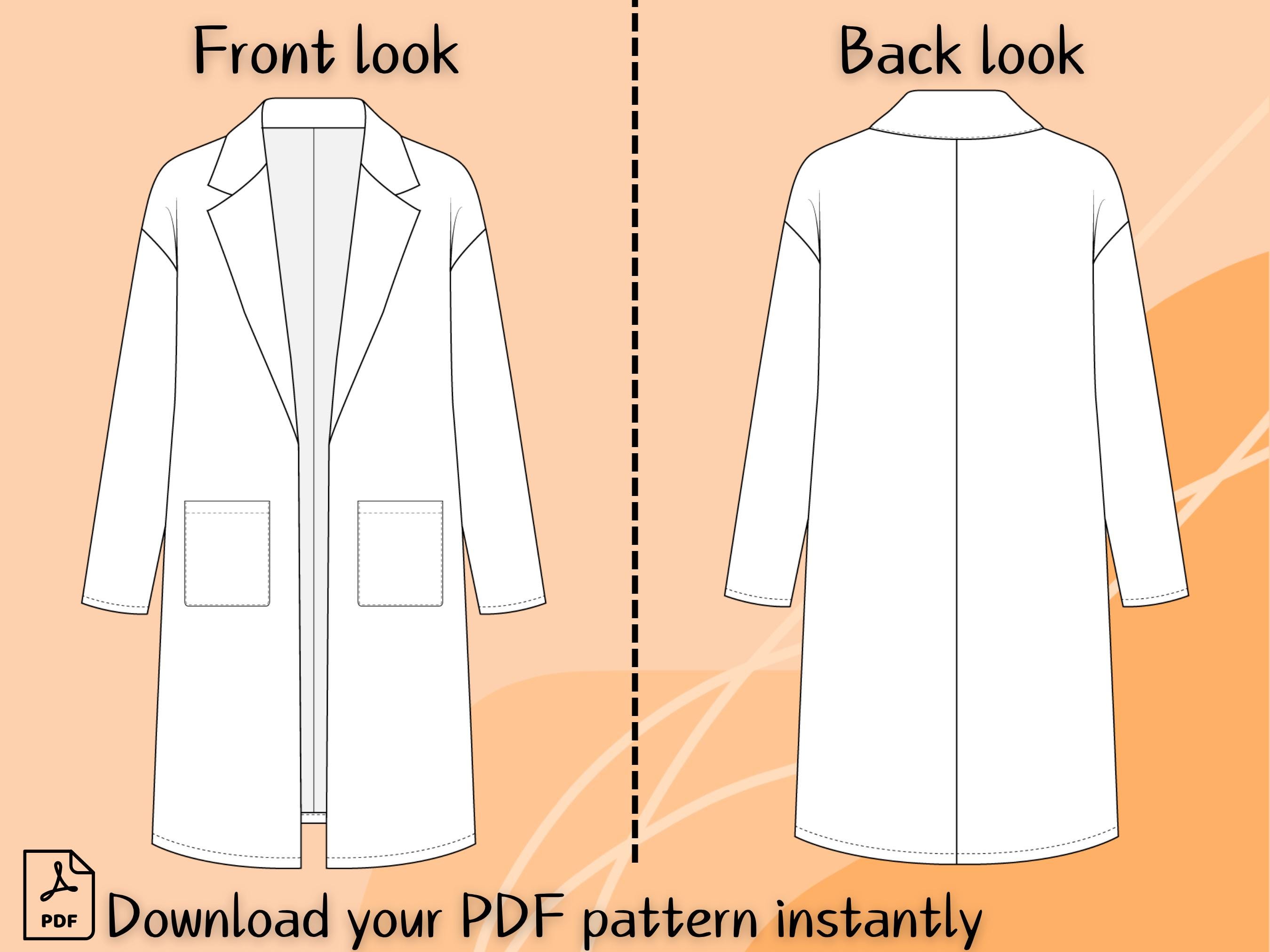 Winter Coat Sewing Pattern for Women, Long Trench Overcoat PDF | Easy ...