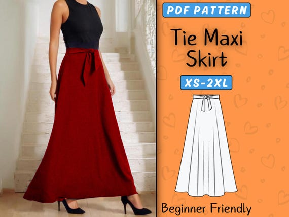 Dress Maxi Circle Skirt Flowy Maxi Skirt Sewing Pattern Maxi Long