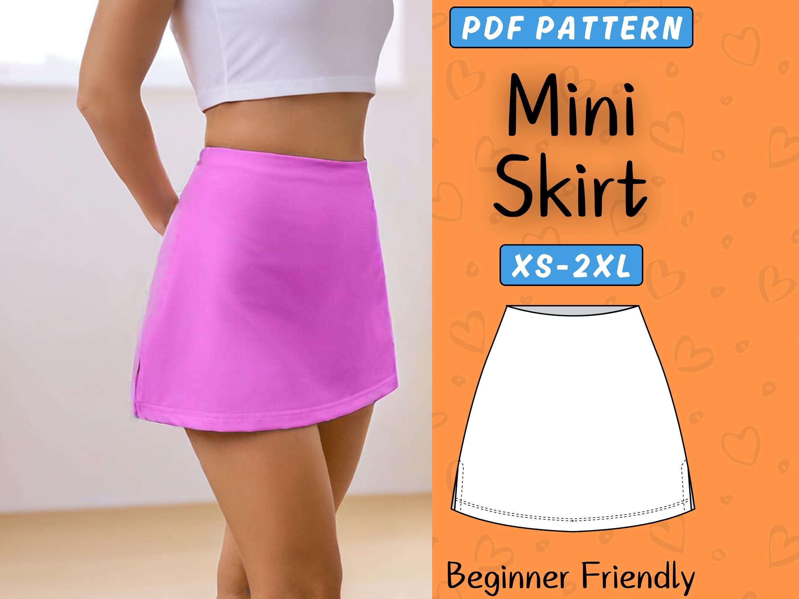 Mini Skirt Pattern PDF | XS-XXL | Easy Short Skirt Pdf Sewing