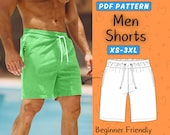 Mens Shorts Sewing Pattern | XS-3XL | Simple Lounge Shorts PDF Pattern | Men's Swimwear Beginner Pattern | Easy Sewing Pattern For Men