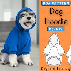 Dog Sewing Pattern, XS-6XL, Dog Hoodie PDF Pattern, Pet Jacket Sweater Pattern For Dog, Dogwear Pet Clothes Pattern Diy, Instant Download
