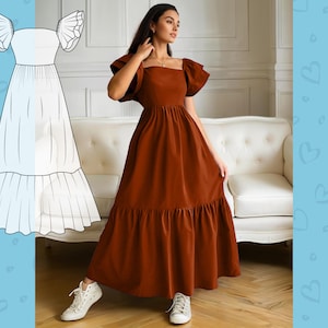 Tiered Ruffle Dress Sewing Pattern | Easy Dress PDF Pattern | Beginner ...
