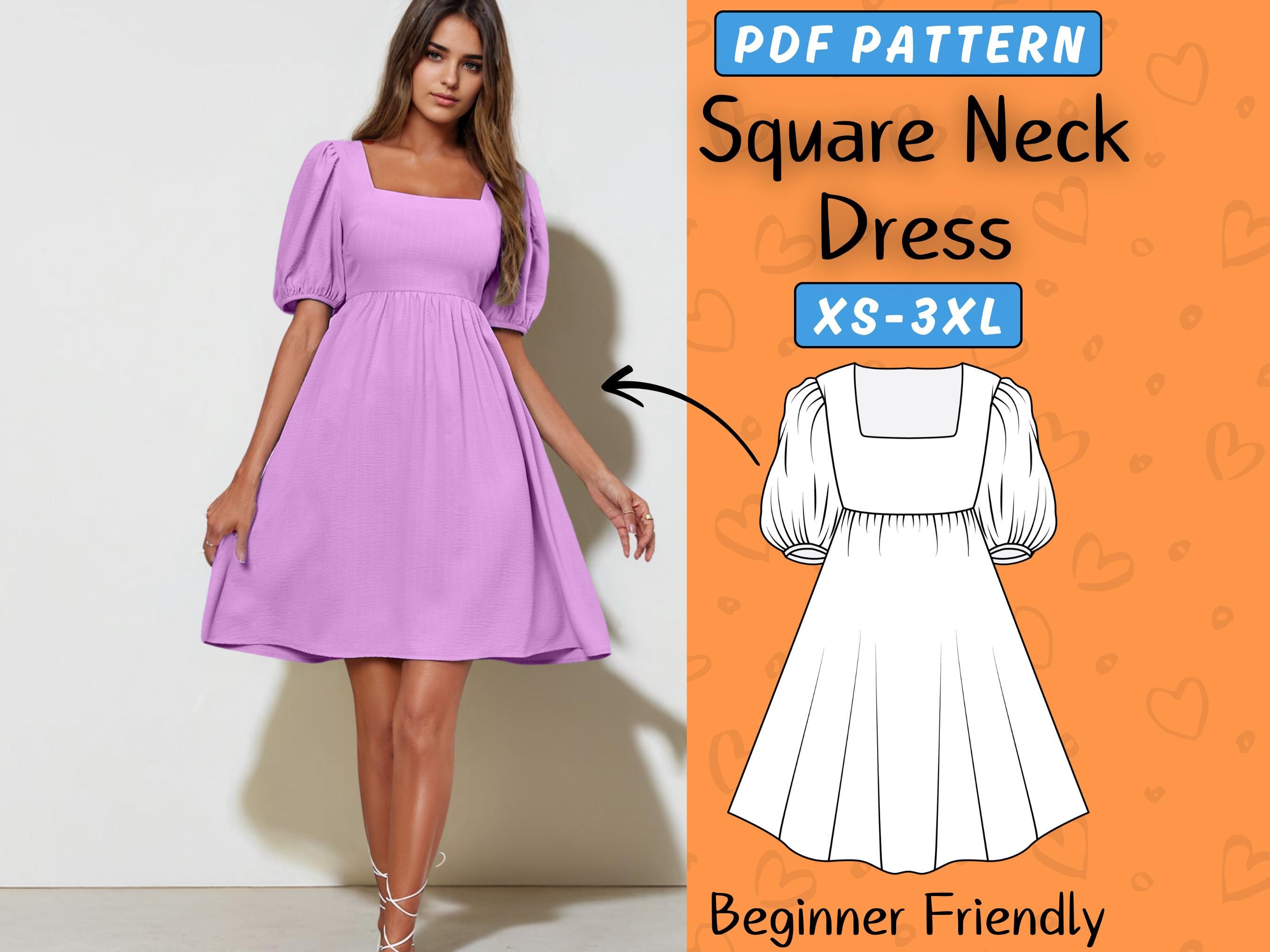 A Line Dress Pattern With Sleeves - Etsy