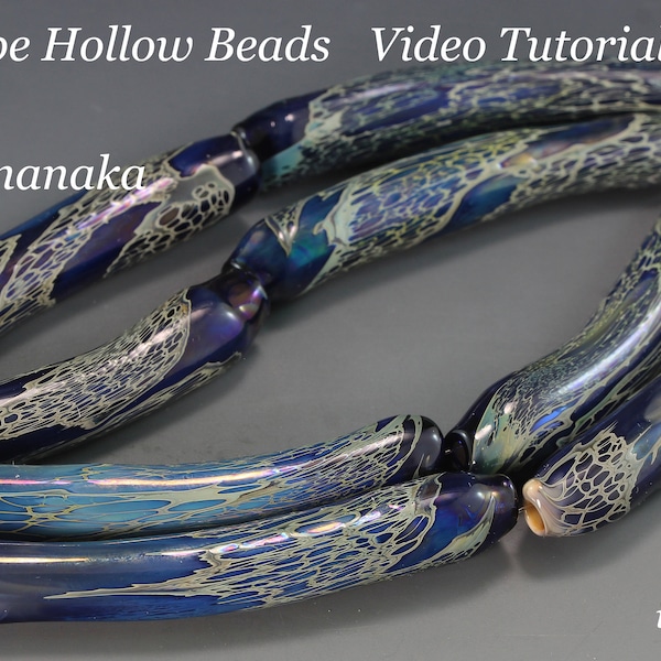 Tutoriel vidéo sur le travail au chalumeau : longs tubes de perles creuses soufflées avec décorations par Ikuyo Yamanaka