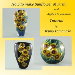 Lampwork Tutorial: How to make sunflower murrini and apply it to your beads by Ikuyo Yamanaka