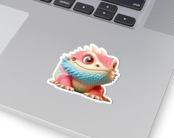 Super Cute Bearded Dragon Kiss-Cut Sticker