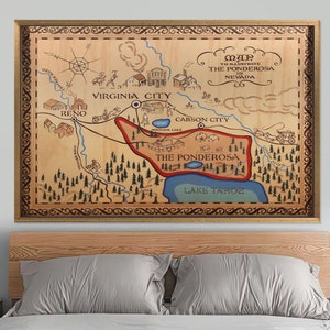 Virginia City Map Art Print: Vintage Style Home Decor