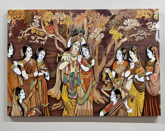 Plakat ścienny Radha Krishna: Hinduscy bogowie, dekoracja wnętrz w Indiach