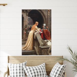 Berühmte Leinwanddruck, Edmund Leighton God Geschwindigkeit Kunstwerk, God Geschwindigkeit Leinwand Poster, Edmund Blair Leighton Kunst Leinwand, Housewarminggeschenk,