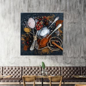 Wedding Decor Art, Home Decoration, Spices Wall Hanging, Kitchen Art Canvas, Gift For Mom Canvas Art, Modern Canvas Print, Large Wall Art,