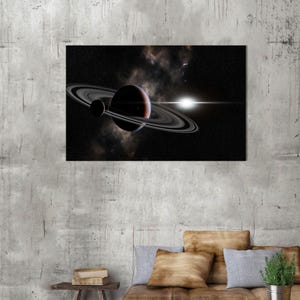 Zeigen Sie Wandbehänge an, Sternenhimmel Leinwand, personalisiertes Geschenk für Mama, Saturn Leinwand Geschenk, personalisiertes Geschenk, Galaxie Poster, moderne Kunst Leinwand,
