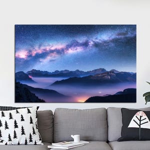Sternenhimmel Wandbild, Milchstraße Wandbild, Sternenhimmel Deko, Weltall Deko, Sternenhimmel Deko, Sternenhimmel Deko, Kosmos Kunst Dekor,