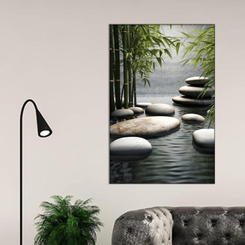 Zen Bamboo Garden Print: Tranquil Spa Decor for Meditation - Etsy