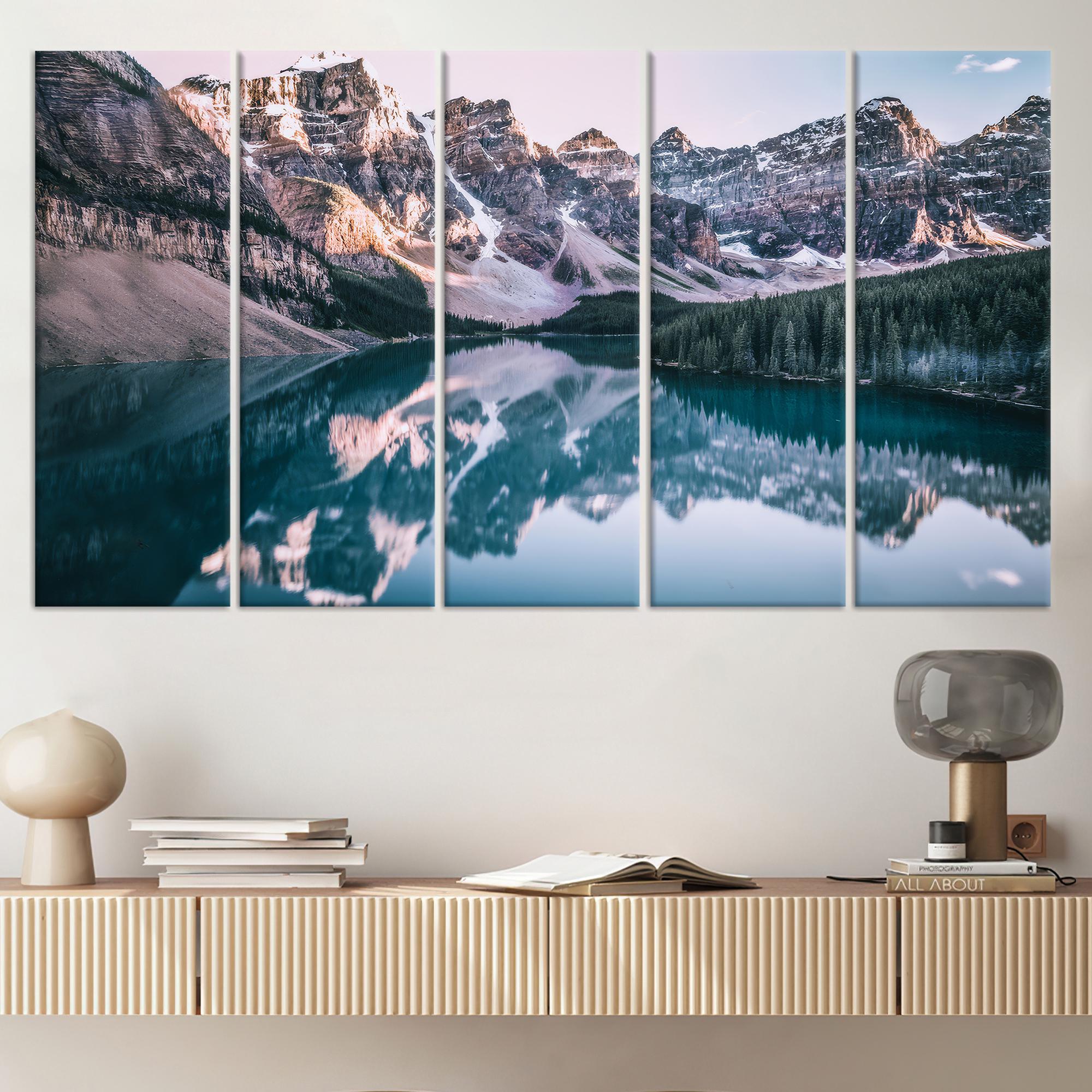 Mountain Lake Canvas Art: Framed Nature Landscape Decor - Etsy UK