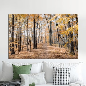 Herbst Blätter Kunst, Herbst Ansicht, Wald Leinwand Kunst, Waldlandschaft, Waldansicht Dekor, Baum Poster Dekor, Wald Poster Kunst, Leinwandkunst