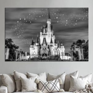Starry Sky Cinderella Castle Canvas Print: Kids Room Decor