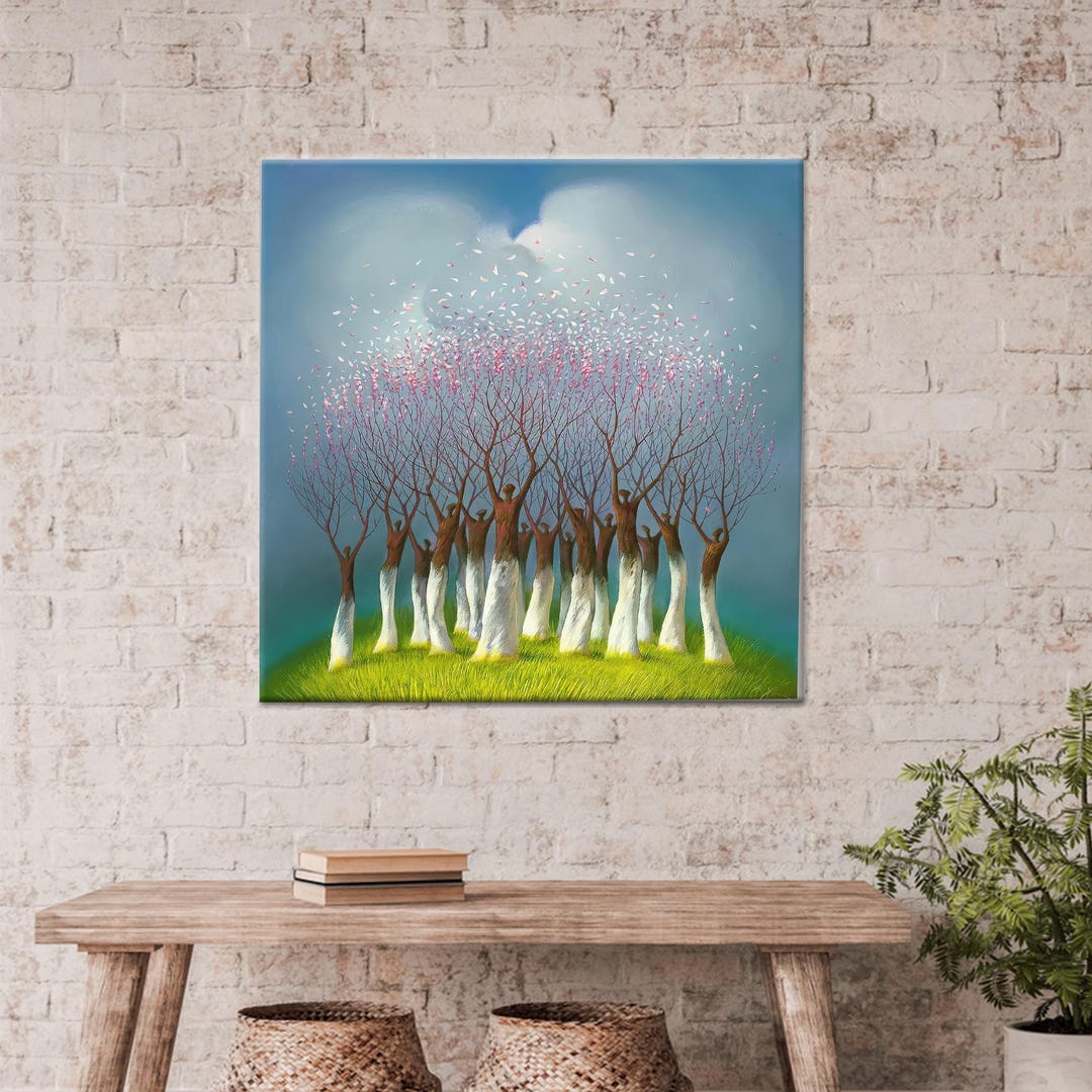 Modern Artwork, Abstract Trees Wall Hangings, Tree Landscape Art