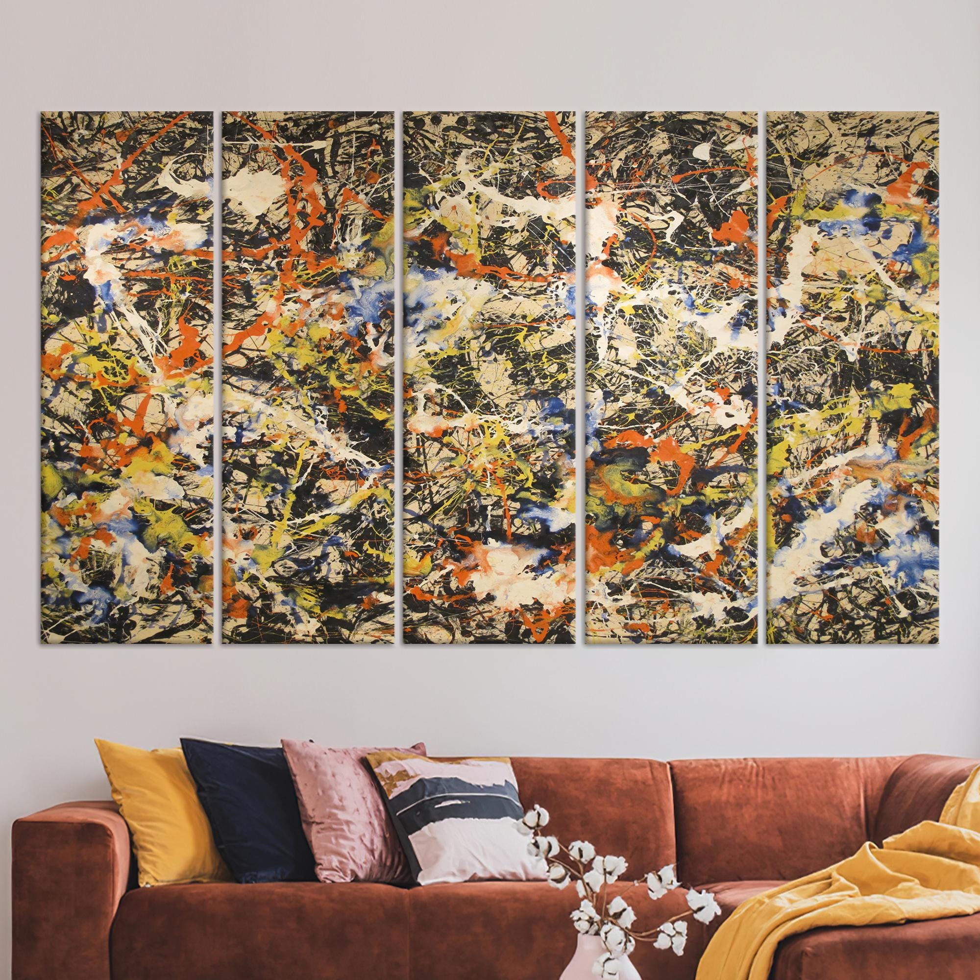 ジャクソン・ポロック「コンバージェンス」複製キャンバスアート：抽象