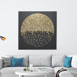 Gold Wanddekor, Abstrakte Leinwand Dekor, Luxus Leinwand Geschenk, Moderne Leinwand Poster, gerahmte Wandkunst, Geschenk für zeitgenössische Kunst,
