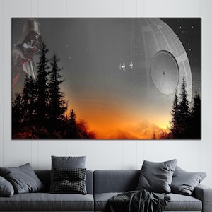 Moderne Leinwand Dekor, Todesstern Leinwand Poster, Sternenhimmel Leinwand Geschenk, Baby Boy Geschenk personalisiert, Star Wars Kunstwerk, Büro Dekor Kunst,