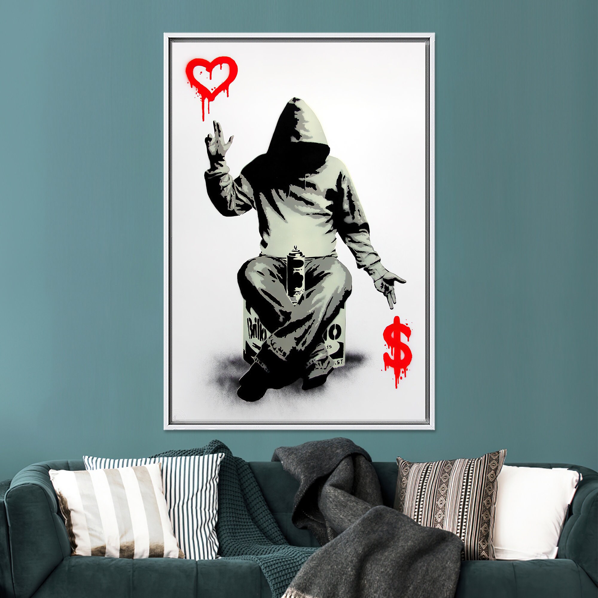 Banksy Love or Money Graffiti Art Print: Boy Room Decor - Etsy