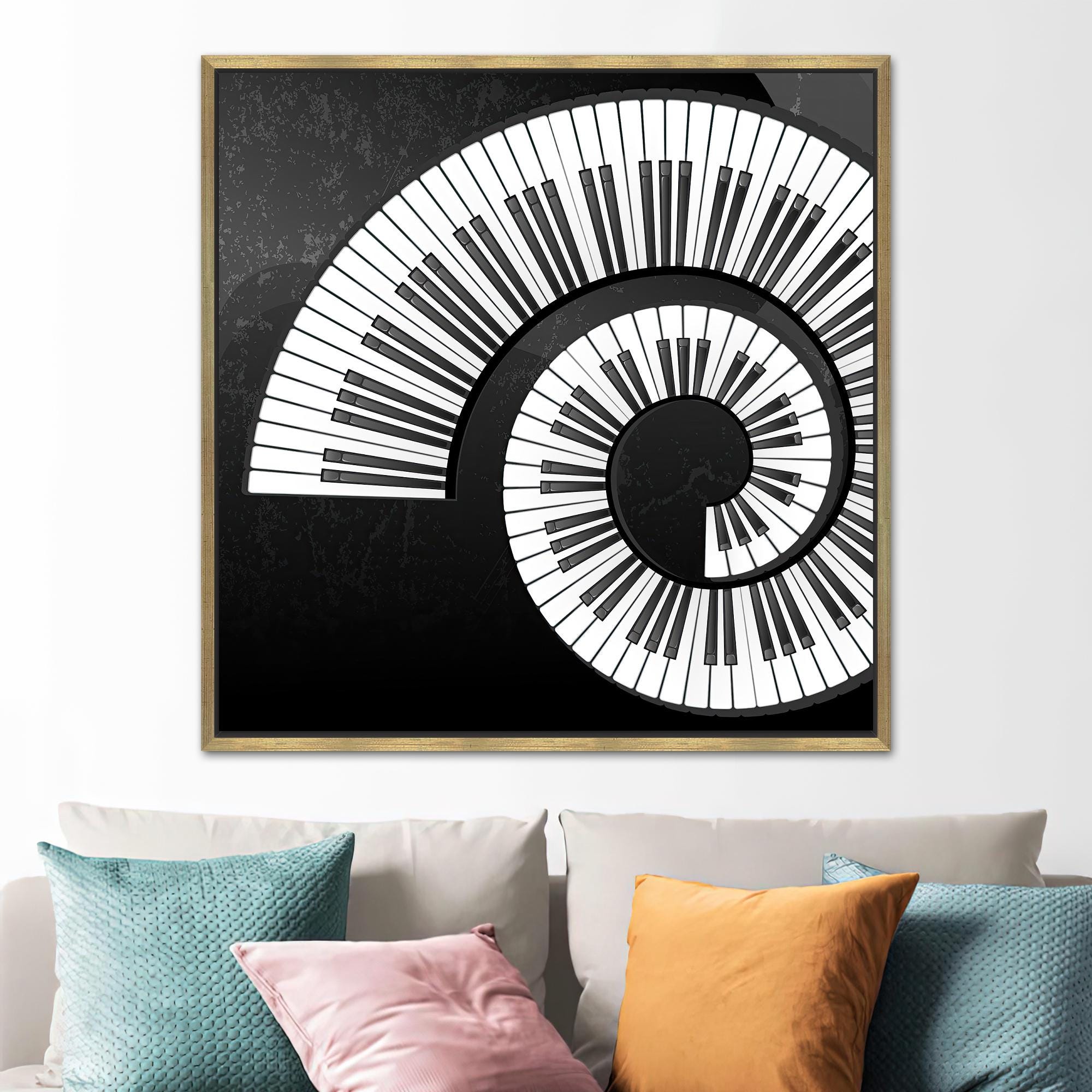 Piano Keys Canvas Art: Black & White Music Room Decor - Etsy