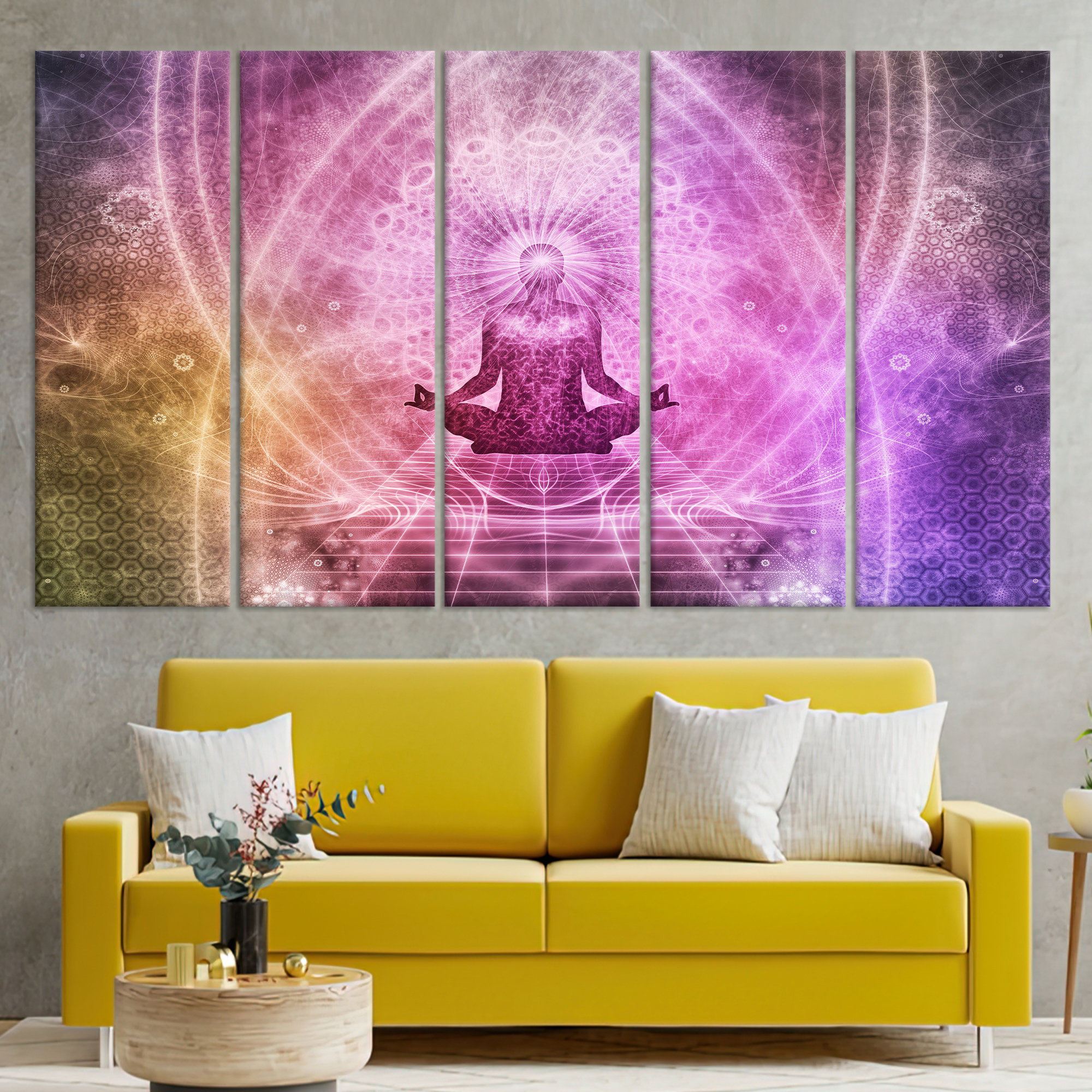 Chakra Yoga Canvas Art: Spiritual Meditation Room Decor - Etsy