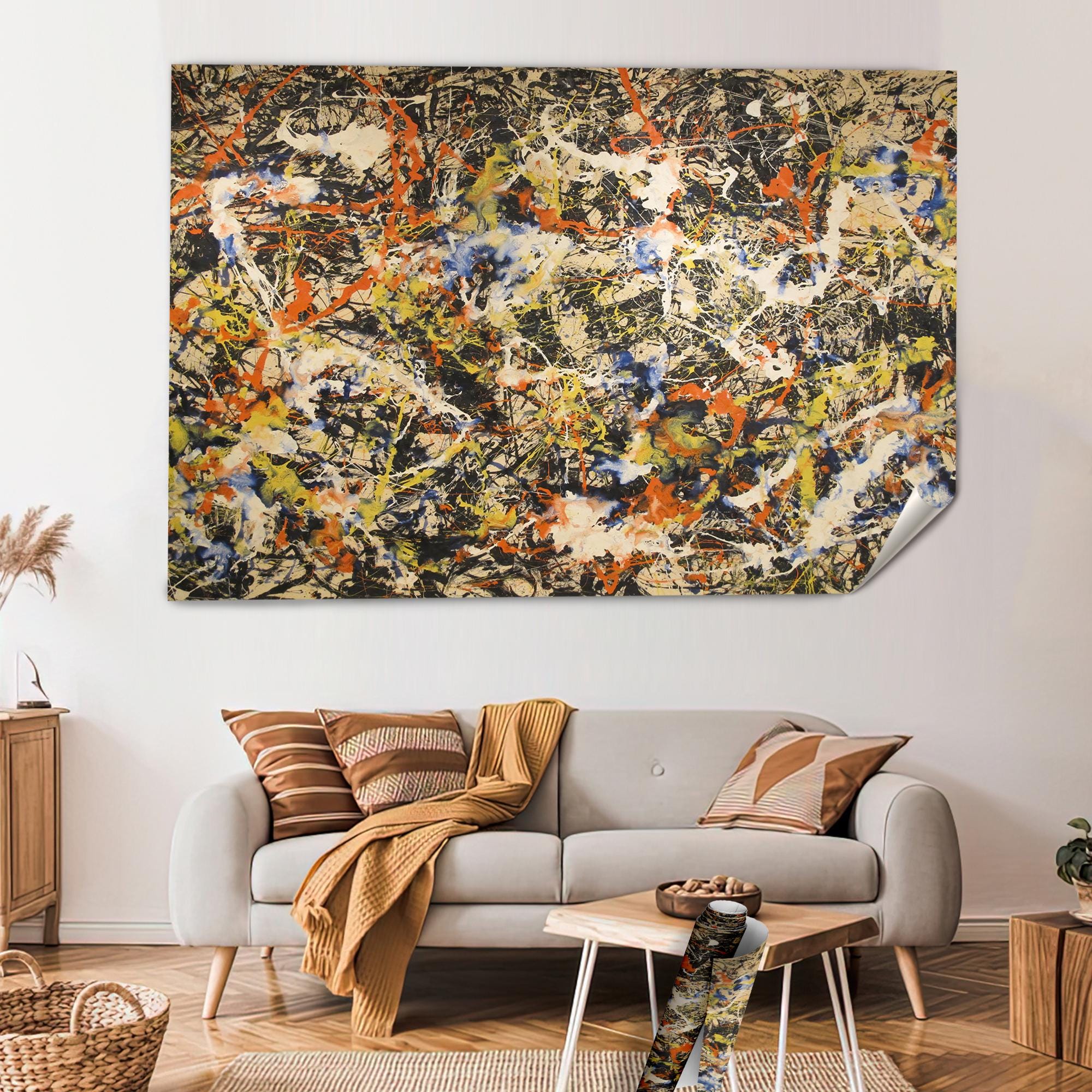 ジャクソン•ポロック 収斂 コンバージェンス 複製原画 ジャクソン・ポロック「コンバージェンス」複製キャンバスアート：抽象