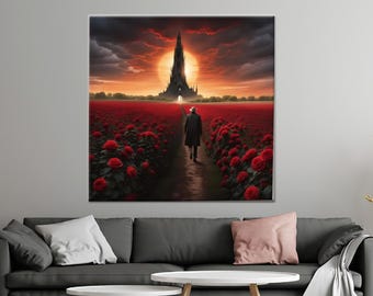 Gifts, Movie Room Artwork, Dark Tower Canvas Decor, Housewarming Gift, Modern Wall Decor, Stephen King&#39;s Canvas Poster, Large Wall Decor,