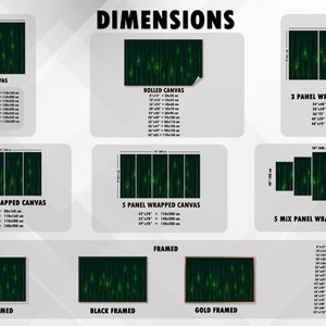 Matrix Code Wall Art – Green Digital Binary Canvas – Tech Inspired ...