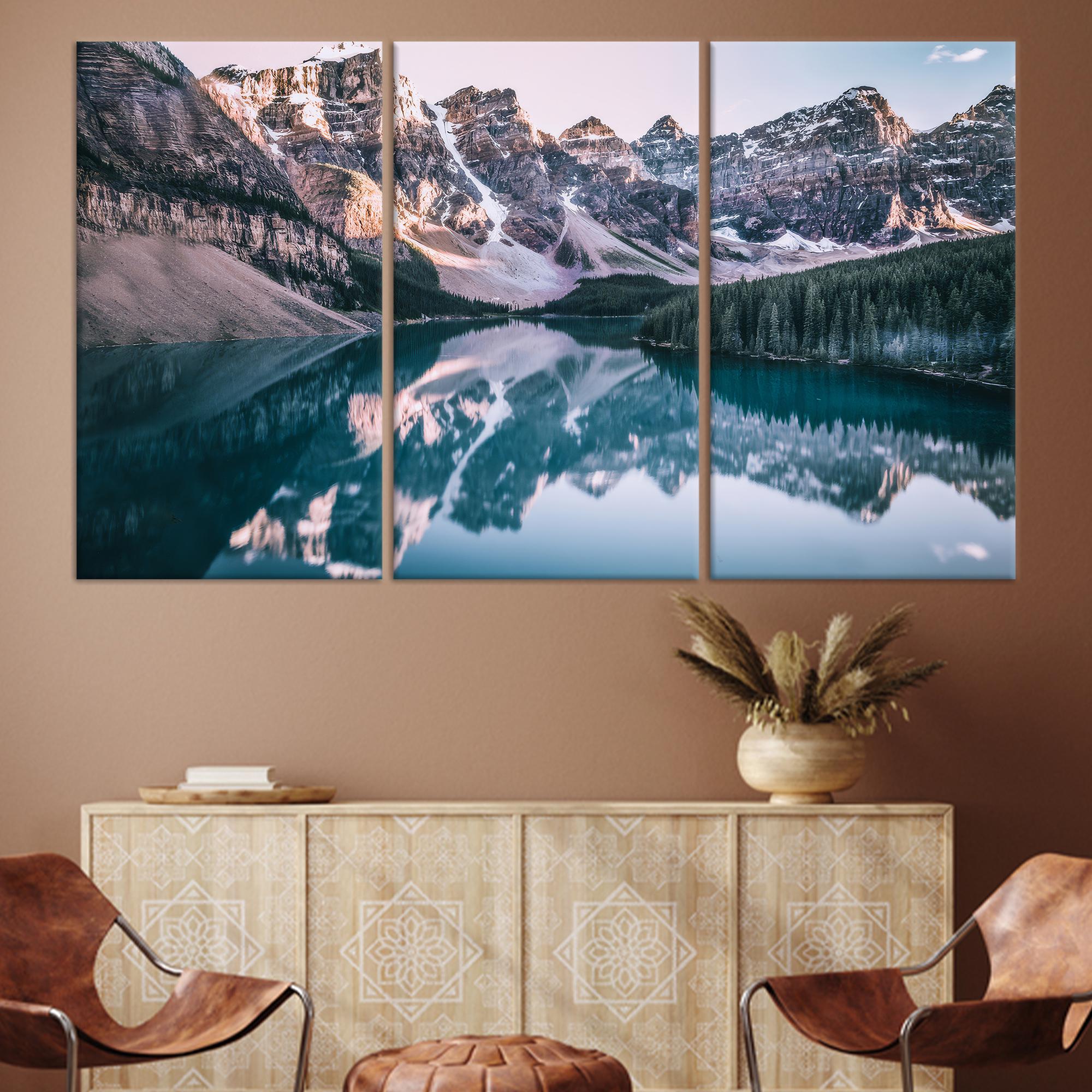 Mountain Lake Canvas Art: Framed Nature Landscape Decor - Etsy UK