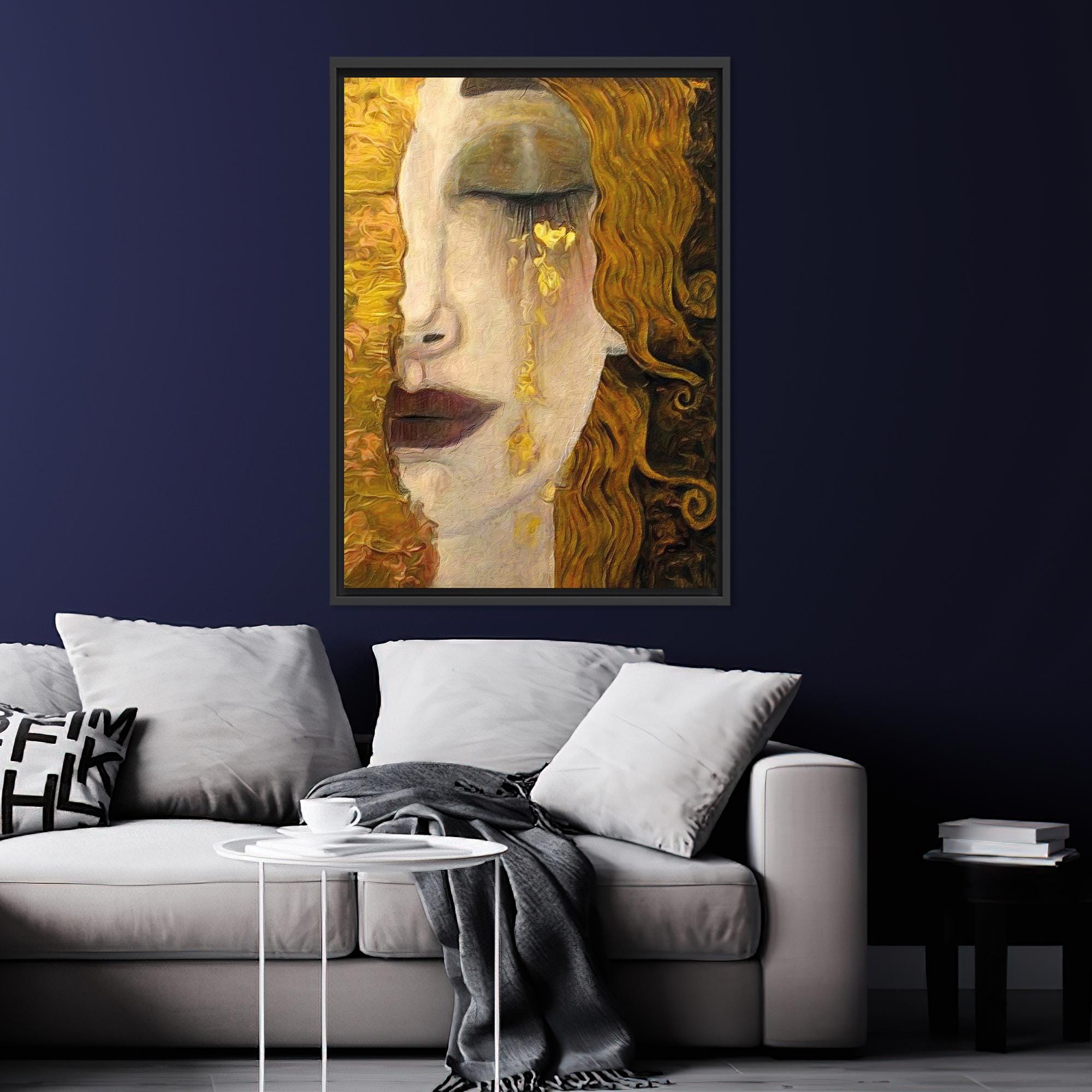 Klimt Woman Art Print: Golden Tears Canvas Wall Decor - Etsy
