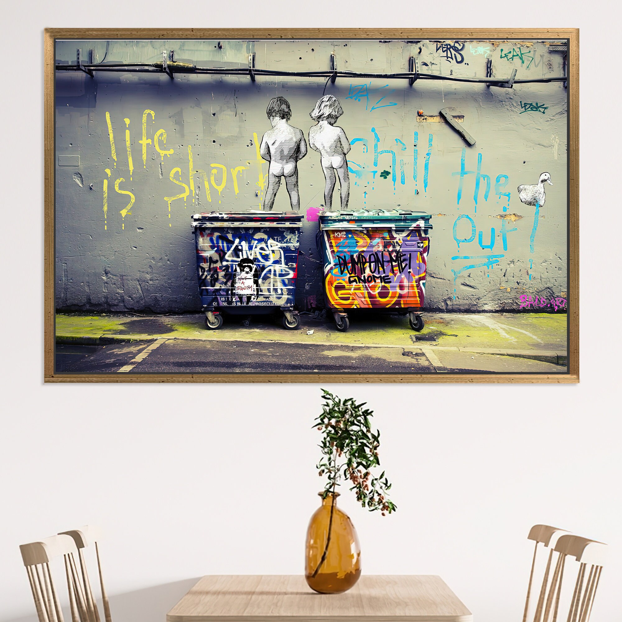 Banksy Peeing Boys Canvas Art: Graffiti Wall Decor - Etsy