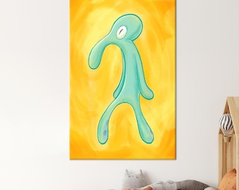 Bold and Brash Squidward Canvas Art, Modern Wall Decor