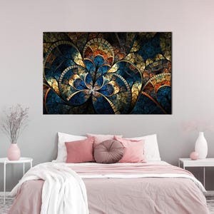 Gold Kunstdruck, Fraktal Muster Leinwand Druck, Moderne Leinwand Dekor, Trendige Wandbehänge, Personalisiertes Geschenk für Lehrer
