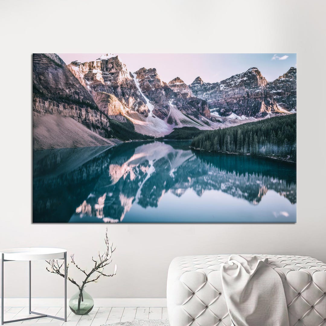 Mountain Lake Canvas Art: Framed Nature Landscape Decor - Etsy