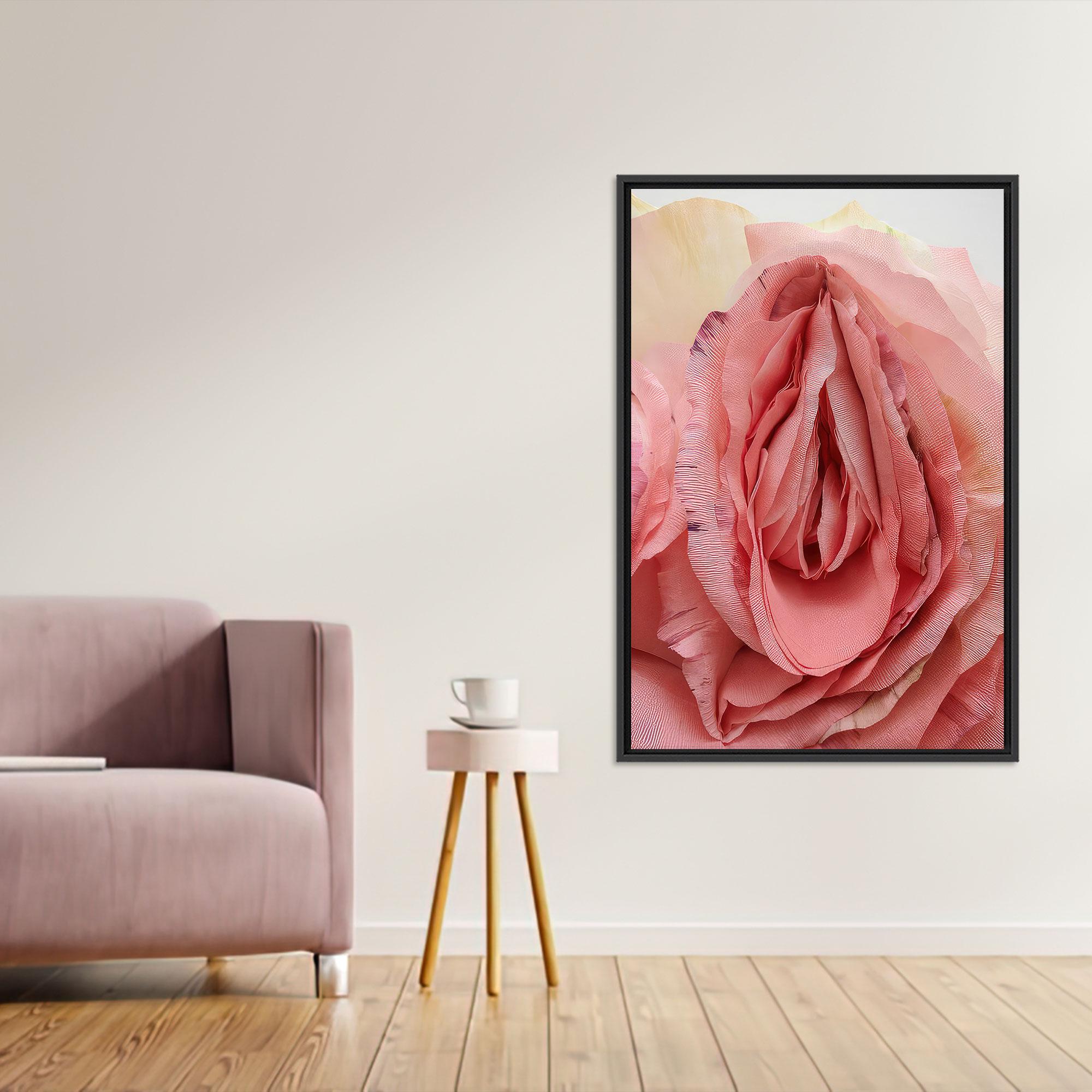 Pink Rose Close-up Canvas Art – Romantic Floral Wall Decor – Soft ...