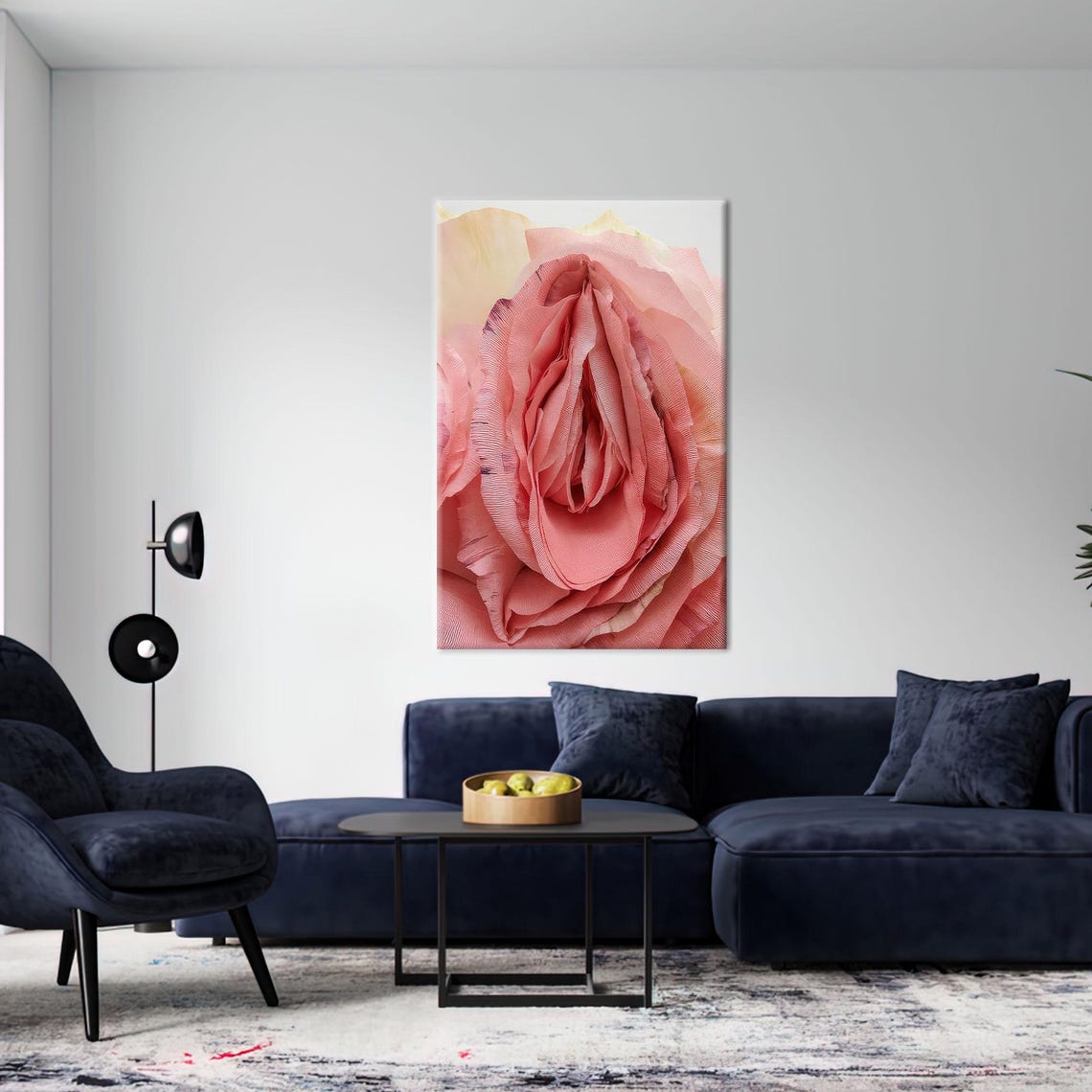 Pink Rose Close-up Canvas Art – Romantic Floral Wall Decor – Soft ...
