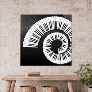 Piano Keys Canvas Art: Black & White Music Room Decor