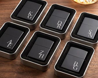 Personalized Groomsmen Lighter with Case, Groomsmen Proposal, Anniversary Gift for Men, Christmas Gifts for Boyfriend, Husband, Father