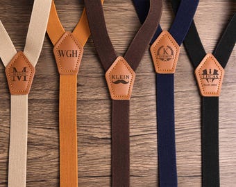 Personalized Leather Groomsmen Suspenders: Rustic Wedding Gift for Dad/Groom/Him