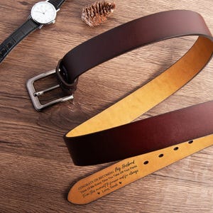 Custom Engraved Leather Belt for Men,Leather Belt for Daddy,Father’s Day Gift,Personalized Genuine Leather Belt,Valentines Day Gift