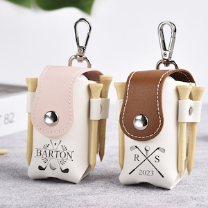 Golfball und Tee Tasche, Stilvolle Golfballtasche, Leder Tees Halter, Mini Golfball Halter, Golf Reisetasche, Tolle Golf Geschenke