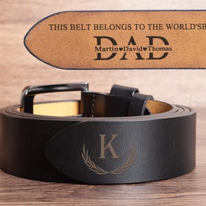 Custom Engraved Leather Belt for Daddy,Father’s Day Gift for Dad,Personalized Leather Belt Anniversary Belt,Custom Engraved Mens Belt