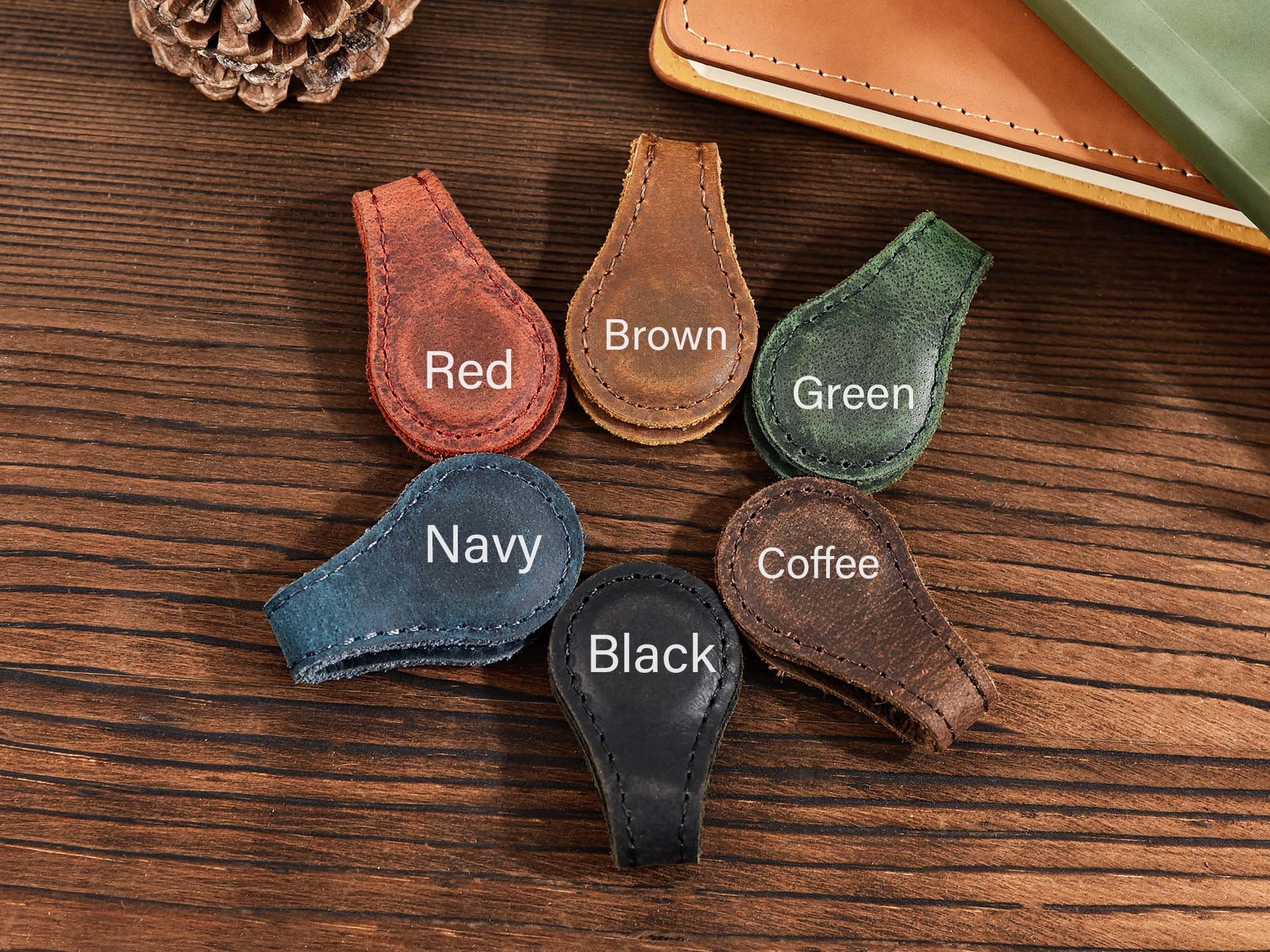 Personalized Magnetic Leather Bookmarks, Custom Initials Engraved Bookmark, Customizable Page Marker Gifts for Book Lovers Bookworm Reader