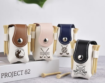 Leather Golf Ball and Tee Bag, Stylish Golf Ball Bag, Tees Holder, Mini Golf Ball Holder, Golf Travel Bag, Great Golf Gifts
