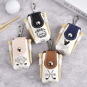 Mini-Golfballhalter, Leder-Golfball und Tee-Tasche, Stilvolle Golfballtasche, Tees-Halter, Golf-Reisetasche, tolle Golf-Geschenke